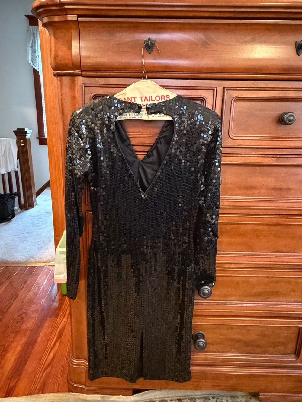 Vintage SHOMAX Originals Black Sequin Cocktail Party Dress Size M - Picture 2 of 5